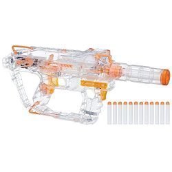 Evader Modulus Nerf Motorized Light-Up Toy Blaster Includes 12 Official Nerf Darts, 12-Dart Clip, Light-Up Barrel Extension for Kids, Teens, and Adults